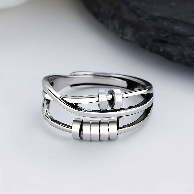 Vintage Silver Tree Layered Ring